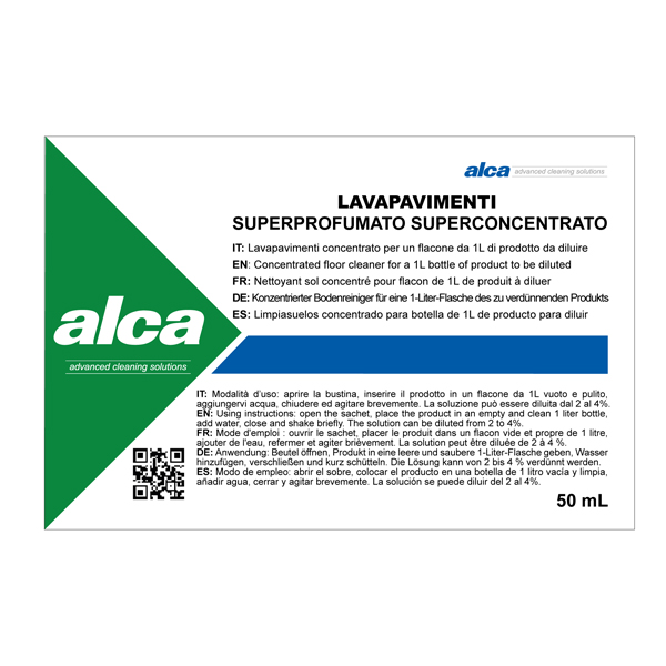 Lavapavimenti Linea Monodose - superprofumato - Alca - bustina da 50 ml Lavapavimenti Linea Monodose - superprofumato - Alca - bustina da 50 ml