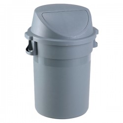 Bidone Maxipush - diametro 55,5 cm - altezza 78 cm - PPL - 80 L - grigio - Medial