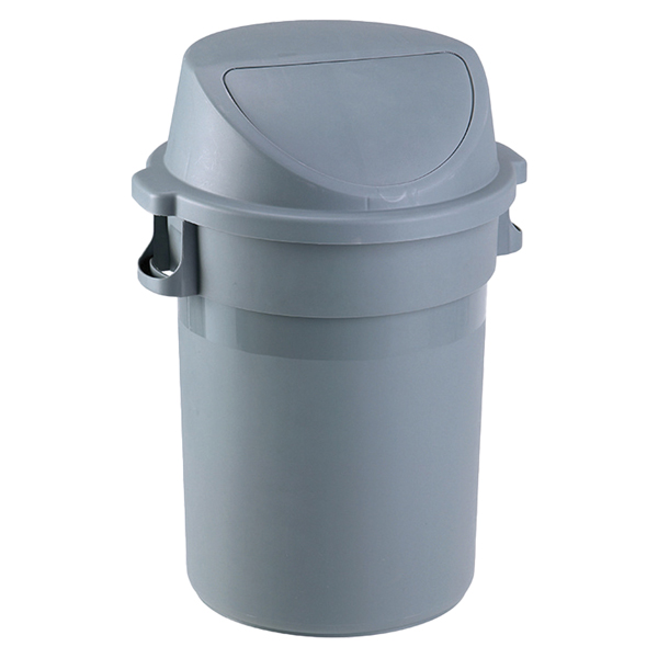 Bidone Maxipush - diametro 55,5 cm - altezza 78 cm - PPL - 80 L - grigio - Medial Bidone Maxipush - diametro 55,5 cm - altezza 78 cm - PPL - 80 L - grigio - Medial
