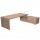 Scrivania Manager Prestige - con mobile servizio reversibile - 180 x 90 x 74 cm - ciliegio arabis