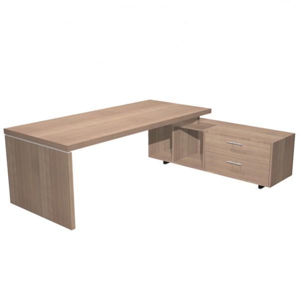 Scrivania Manager Prestige - con mobile servizio reversibile - 180 x 90 x 74 cm - ciliegio arabis Scrivania Manager Prestige - con mobile servizio reversibile - 180 x 90 x 74 cm - ciliegio arabis