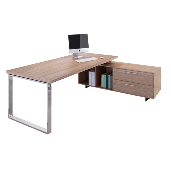 Scrivania Manager Prestige Metal - con mobile servizio reversibile - 210 x 90 x 74 cm - ciliegio arabis Scrivania Manager Prestige Metal - con mobile servizio reversibile - 210 x 90 x 74 cm - ciliegio arabis