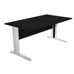 Scrivania lineare Easy - 160 x 80 x 72 cm - Nero venato/grigio cromato