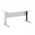 Scrivania lineare Easy - 140 x 80 x 72 cm - Bianco/grigio cromato
