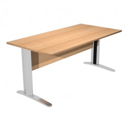Scrivania lineare Easy - 140 x 80 x 72 cm - Faggio/grigio cromato