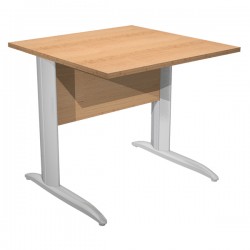 Scrivania lineare Easy - 80 x 80 x 72 cm - Faggio/grigio cromato