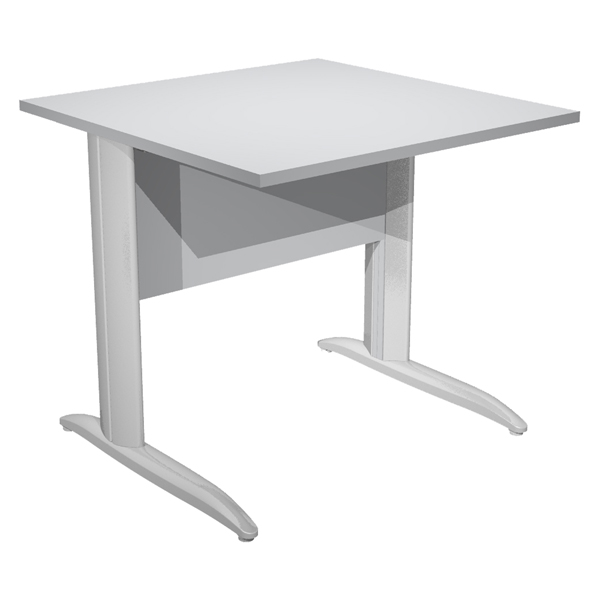 Scrivania lineare Easy - 80 x 80 x 72 cm - Grigio/grigio cromato Scrivania lineare Easy - 80 x 80 x 72 cm - Grigio/grigio cromato