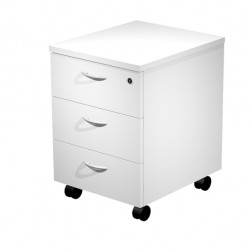 Cassettiera Easy - 3 cassetti - con ruote - 41,8 x 52 x 59,5 cm - bianco