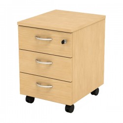 Cassettiera Easy - 3 cassetti - con ruote - 41,8 x 52 x 59,5 cm - faggio