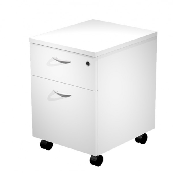 Cassettiera Easy - 1 cassetto + 1 classificatore - con ruote - 41,8 x 52 x 59,5 cm - bianco