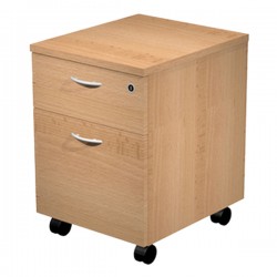 Cassettiera Easy - 1 cassetto + 1 classificatore - con ruote - 41,8 x 52 x 59,5 cm - faggio