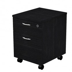 Cassettiera Easy - 1 cassetto + 1 classificatore - con ruote - 41,8 x 52 x 59,5 cm - nero venato