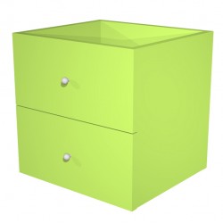 Cassettiera per casellario Rainbow - 2 cassetti - 32,5x28,8x32,5 cm - verde neon