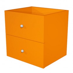 Cassettiera per casellario Rainbow - 2 cassetti - 32,5x28,8x32,5 cm - arancione