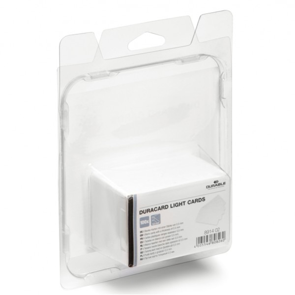 Tessere bianche per stampante Duracard ID 300 - spessore 0,5 mm - 54 x 86 mm - Durable - conf. 100 pezzi