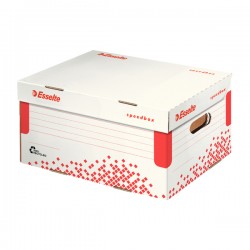 Scatola container Speedbox - Small - 25,2 x 35,5cm -  dorso 19,3 cm - bianco e rosso - Esselte