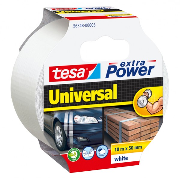 Nastro adesivo Extra Power Universal - 50 mm x 10 m - tela plastificata - bianco - Tesa Nastro adesivo Extra Power Universal - 50 mm x 10 m - tela plastificata - bianco - Tesa