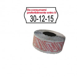 Printex - pack 10 rotoli Rotolo da 1000 etichette a onda per Printex Smart 8/2612 - DA CONSUMARSI… - 26x12 mm - adesivo permanente - bianco -