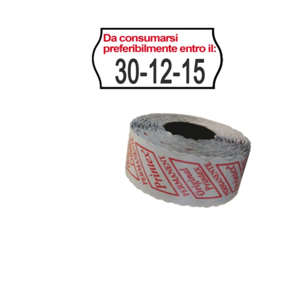 Printex - pack 10 rotoli Rotolo da 1000 etichette a onda per Printex Smart 8/2612 - DA CONSUMARSI… - 26x12 mm - adesivo permanente - bianco - Printex - pack 10 rotoli Rotolo da 1000 etichette a onda per Printex Smart 8/2612 - DA CONSUMARSI… - 26x12 mm - adesivo permanente - bianco -