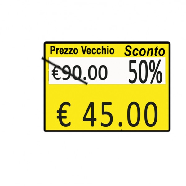 Rotolo da 600 etichette per Printex Z 17 - PREZZO VECCHIO…SCONTO… - 26x19 mm - adesivo removibile - giallo - Printex - pack 10 rotoli Rotolo da 600 etichette per Printex Z 17 - PREZZO VECCHIO…SCONTO… - 26x19 mm - adesivo removibile - giallo - Printex - pack 10 rotoli