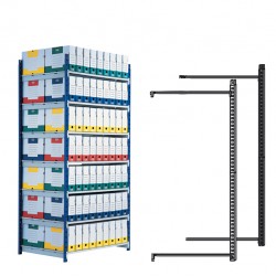 Scaffale RANG'ECO - modulo aggiunta - 5 ripiani - 100 x 70 x 200 cm - grigio - Paperflow