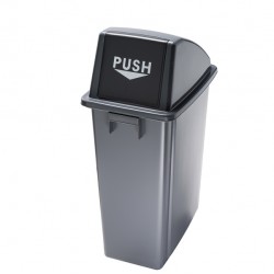 Contenitore Office 60 Lt - con coperchio push - per rifiuto secco - 33x46x79 cm - grigio/nero - Medial