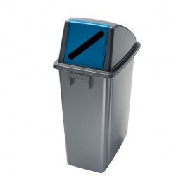 Contenitore Office 60 Lt - con feritoia per carta - 33x46x79 cm - grigio/blu - Medial