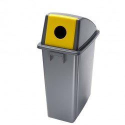 Contenitore Office 60 Lt - con foro per bottiglie - 33x46x79 cm - grigio/giallo - Medial