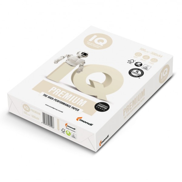 Carta IQ Premium - A4 - 100 gr - bianco - Mondi - conf. 500 fogli Carta IQ Premium - A4 - 100 gr - bianco - Mondi - conf. 500 fogli