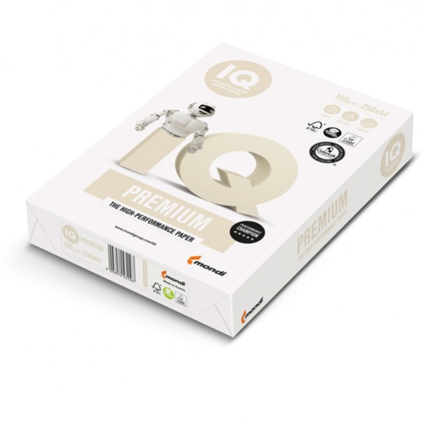 Carta IQ Premium - A4 - 160 gr - bianco - Mondi - conf. 250 fogli Carta IQ Premium - A4 - 160 gr - bianco - Mondi - conf. 250 fogli