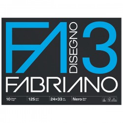 Album F3 - 24 x 33 cm - 10 fogli - 125 gr - nero - Fabriano