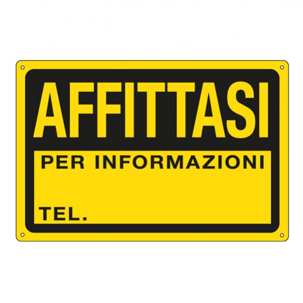 Cartello segnalatore - 30x20 cm - AFFITTASI - PPL - Cartelli Segnalatori Cartello segnalatore - 30x20 cm - AFFITTASI - PPL - Cartelli Segnalatori