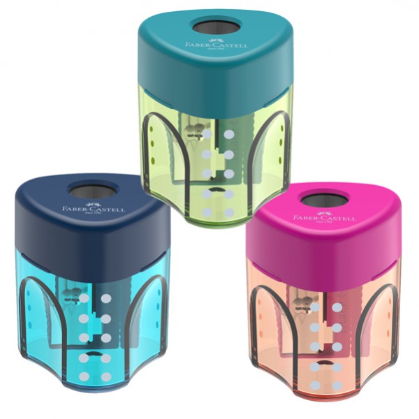 Temperamatite con contenitore - 1 foro - triangolare - con serbatoio - Faber-Castell Temperamatite con contenitore - 1 foro - triangolare - con serbatoio - Faber-Castell