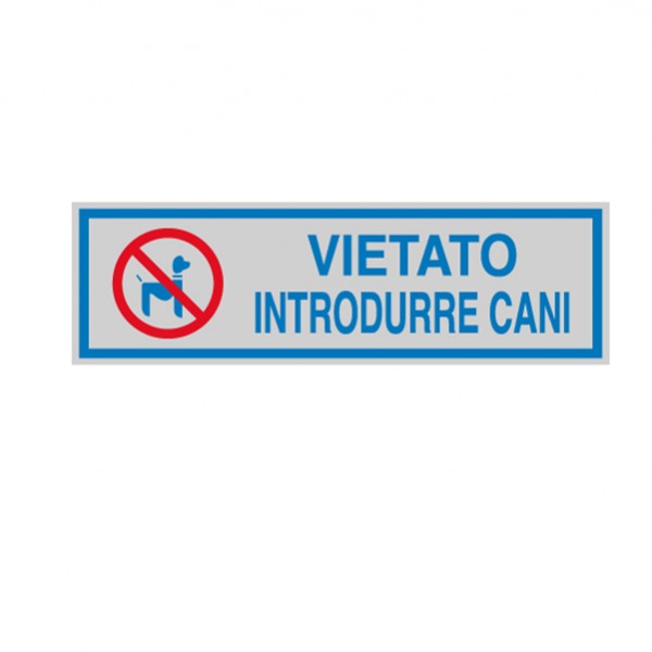Targhetta adesiva - VIETATO INTRODURRE CANI - 16,5 x 5 cm - Cartelli Segnalatori Targhetta adesiva - VIETATO INTRODURRE CANI - 16,5 x 5 cm - Cartelli Segnalatori