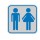 Targhetta adesiva - pittogramma Toilette uomo/donna - 8,2 x 8,2 cm - Cartelli Segnalatori