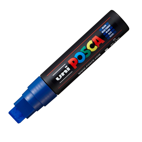 Marcatore a base d'acqua Uni Posca PC17K - punta extra large a scalpello 15,0mm - blu - Uni Mitsubishi Marcatore a base d'acqua Uni Posca PC17K - punta extra large a scalpello 15,0mm - blu - Uni Mitsubishi