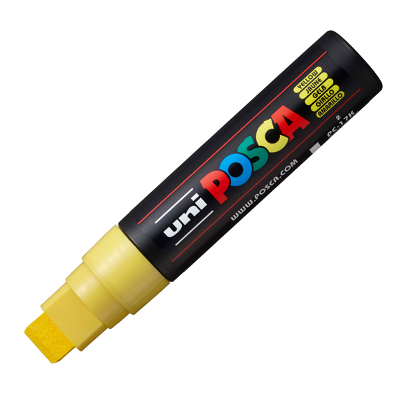 Marcatore a base d'acqua Uni Posca PC17K - punta extra large a scalpello 15,0mm - giallo - Uni Mitsubishi Marcatore a base d'acqua Uni Posca PC17K - punta extra large a scalpello 15,0mm - giallo - Uni Mitsubishi