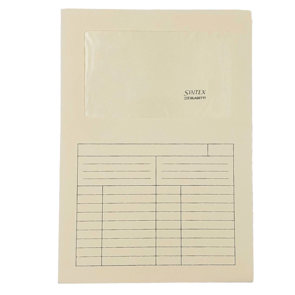Cartellina a L con finestra Sintex - 120 gr - A4 - avorio - Blasetti - conf. 50 pezzi Cartellina a L con finestra Sintex - 120 gr - A4 - avorio - Blasetti - conf. 50 pezzi