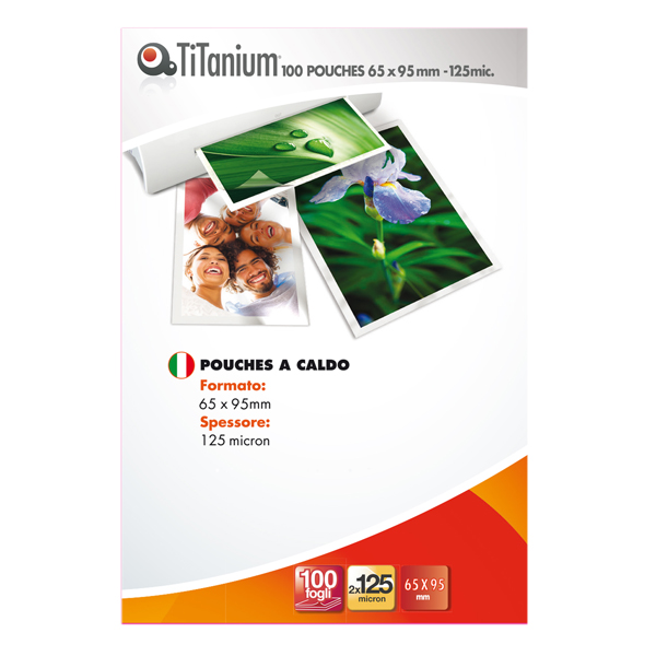 Pouches - government card - 65x95 mm - 2x125 micron - Titanium - scatola 100 pezzi Pouches - government card - 65x95 mm - 2x125 micron - Titanium - scatola 100 pezzi