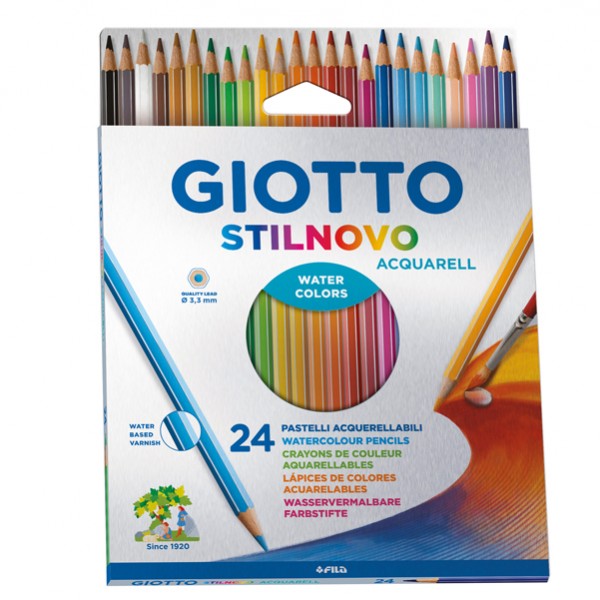 Pastelli Stilnovo Acquarell - diametro mina 3,3 mm - Giotto - astuccio 24 pezzi Pastelli Stilnovo Acquarell - diametro mina 3,3 mm - Giotto - astuccio 24 pezzi