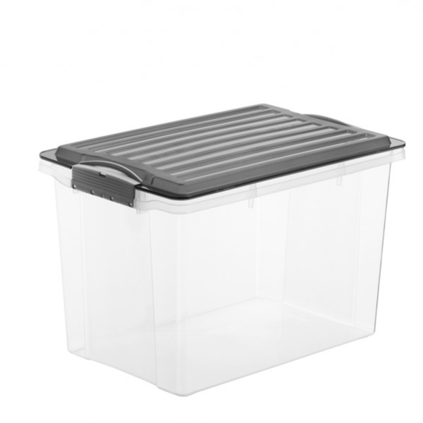 Contenitore Compact - 27x18,5x15 cm - A5 - 4,5 L - PPL - coperchio nero - trasparente - Rotho Contenitore Compact - 27x18,5x15 cm - A5 - 4,5 L - PPL - coperchio nero - trasparente - Rotho