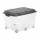 Contenitore Roller 6 - con ruote - 59,5x40x37 cm - 57 L - PPL - coperchio nero - trasparente - Rotho