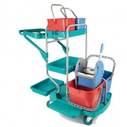 Carrello per pulizie professionali Evolution - 48 L - 67,5 x119 x115 cm - PerfettoFactory