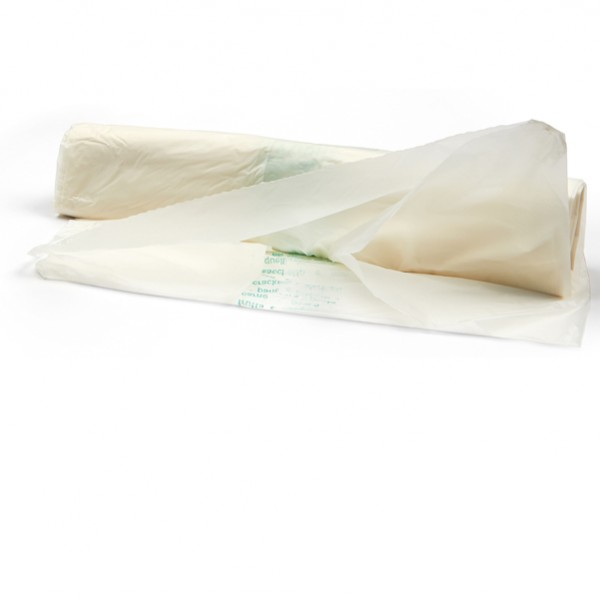 Biosacco per immondizia - 42x42 cm - 10 L - 19 micron - bianco - Perfetto - rotolo da 15 sacchi