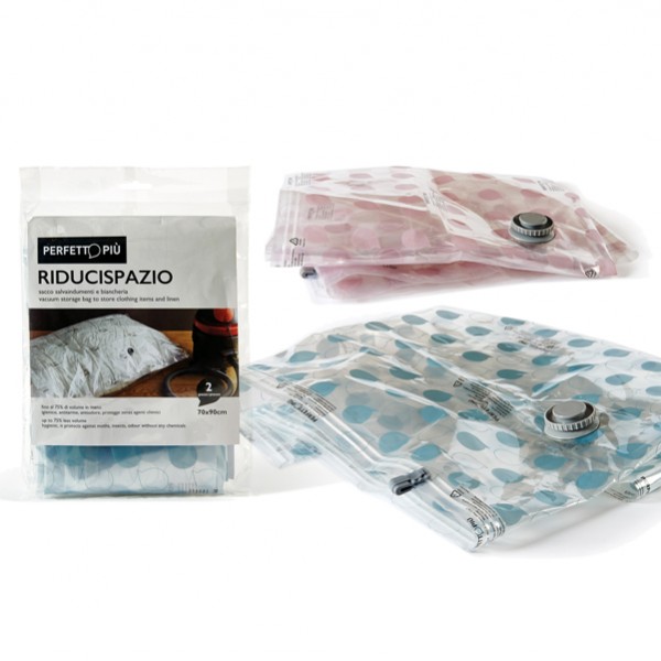 Sacco Riducispazio - chiusura con zip e valvola - 80x120 cm - PPL - trasparente - Perfetto - conf. 1 pezzo Sacco Riducispazio - chiusura con zip e valvola - 80x120 cm - PPL - trasparente - Perfetto - conf. 1 pezzo
