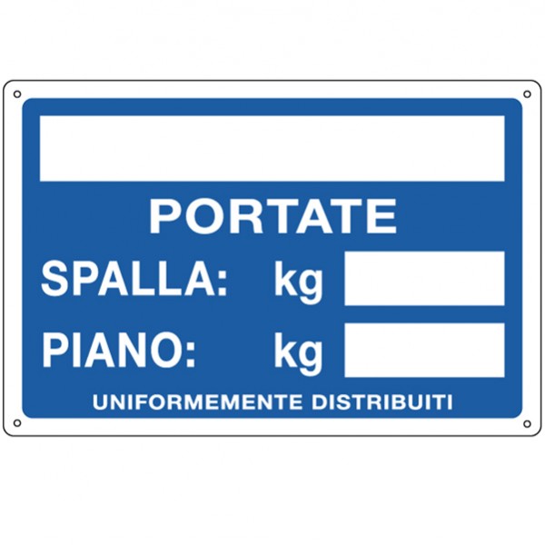 Cartello segnalatore - 30x20 cm - PORTATE: SPALLA/PIANO - alluminio - Cartelli Segnalatori Cartello segnalatore - 30x20 cm - PORTATE: SPALLA/PIANO - alluminio - Cartelli Segnalatori