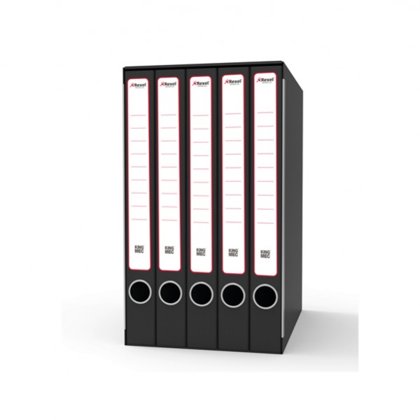 Gruppo registratori Quintetto - 23 x 32 cm - con 5 cartelle ad anelli - dorso 23 cm - grigio - Rexel