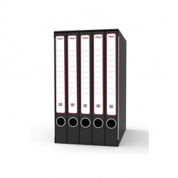 Gruppo registratori Sestetto - 23 x 33 cm - con 6 cartelle ad anelli - dorso 23 cm - grigio - Rexel