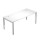 Scrivania singola Agorà - 180 x 80 x 74,6 cm - Bianco/grigio alluminio