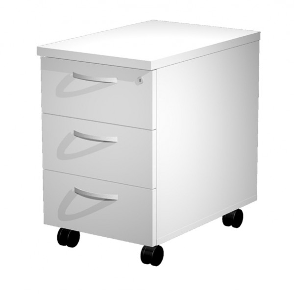 Cassettiera Agorà - 3 cassetti - con ruote - 44 x 60 x 60 cm - bianco Cassettiera Agorà - 3 cassetti - con ruote - 44 x 60 x 60 cm - bianco